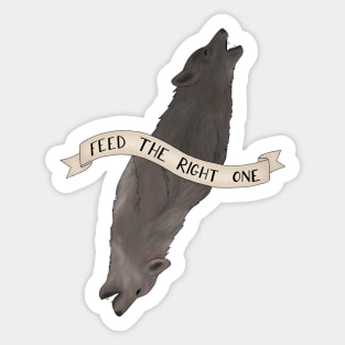 Feed the Right Wolf Sticker